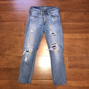 American eagle ripped cropped jeggings